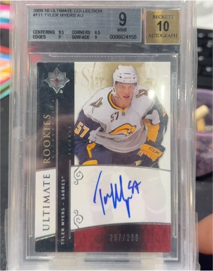 2009-10 Upper Deck Ultimate Collection #111 Tyler Myers AU — front