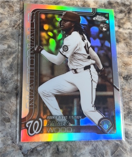 2025 Topps Chrome Update #US218 James Wood Rookie Debut — front