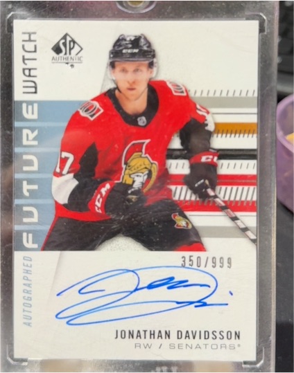 2019-20 SP Authentic #237 Jonathan Davidsson — front