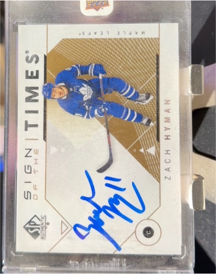 2018-19 SP Authentic Sign of the Times #SOTT-ZH Zach Hyman — front