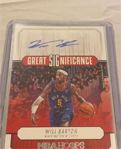 2022-23 Panini NBA Hoops Great SIGnificance #GS-WKB Will Barton — front
