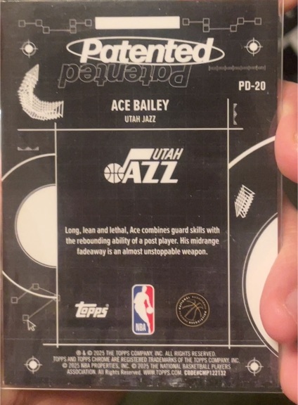 2025 Topps Patented PD-20 Ace Bailey — front