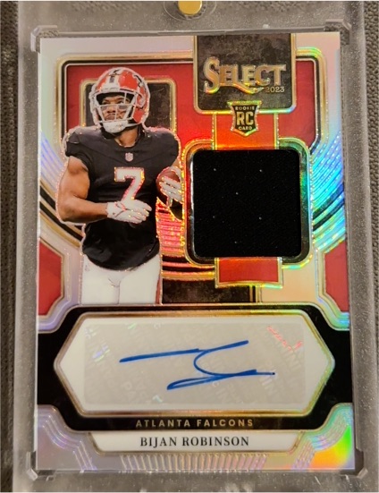 2023 Panini Select Silver Prizm Rookie Patch Auto Bijan Robinson — front