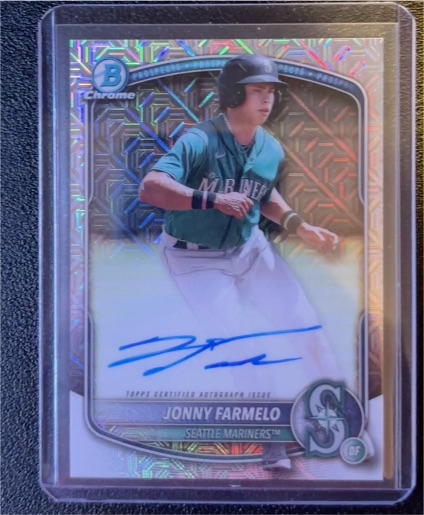 2025 Bowman Chrome #BMA-JFA Jonny Farmelo — front