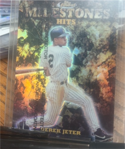 1999 Topps Finest #M9 Derek Jeter Milestones Hits — front