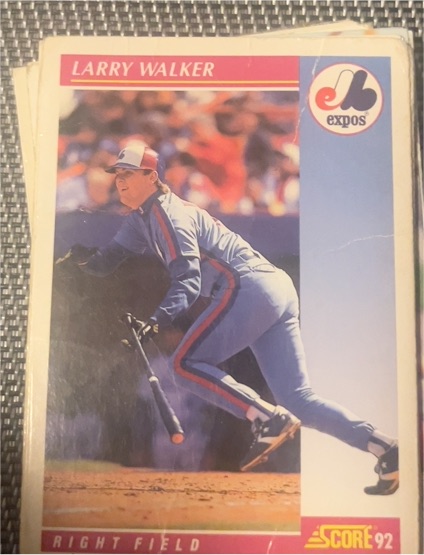 1992 Score #199 Larry Walker — front