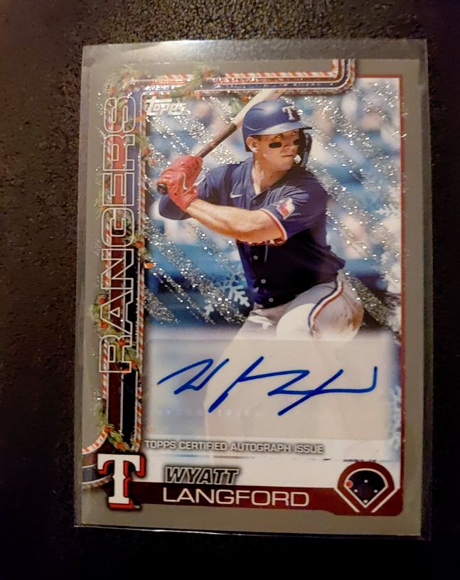 2025 Topps Holiday #Wyatt Langford Texas Rangers — front