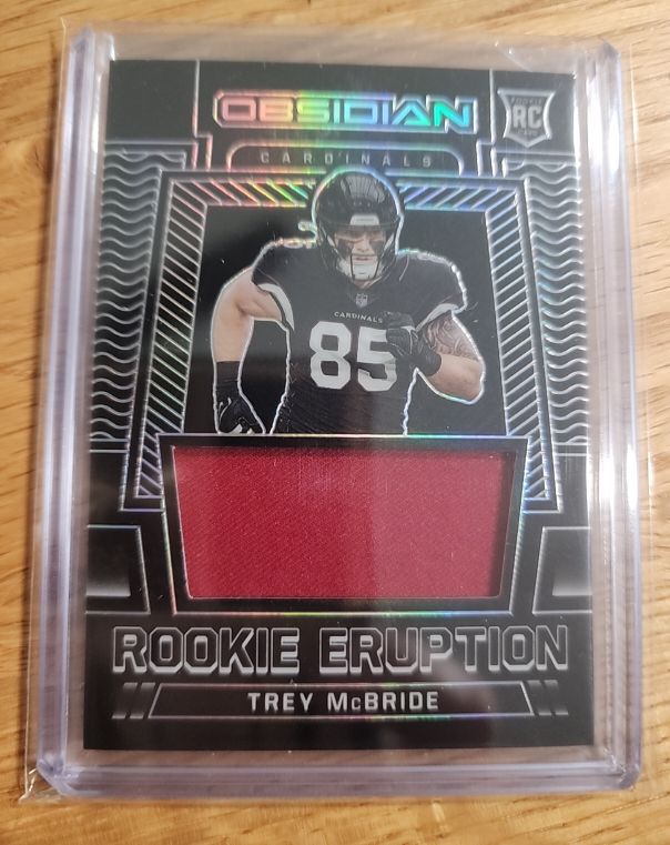 2022 Panini Obsidian #RE-TMC Trey McBride Rookie Eruption — front