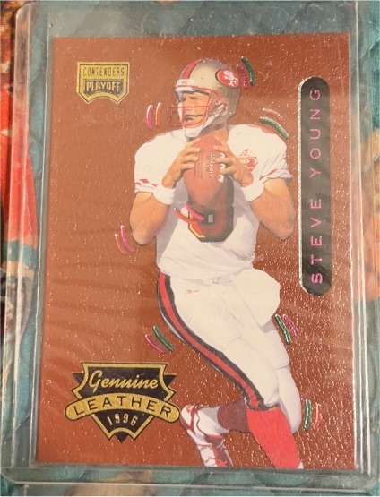 1996 Playoff Contenders Genuine Leather #2 Steve Young — front