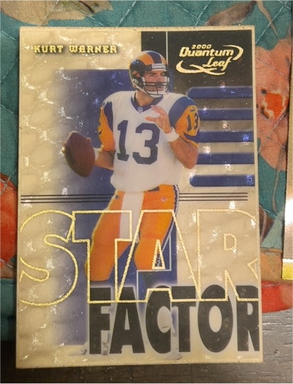2000 Quantum Leaf Star Factor #SF25 Kurt Warner — front