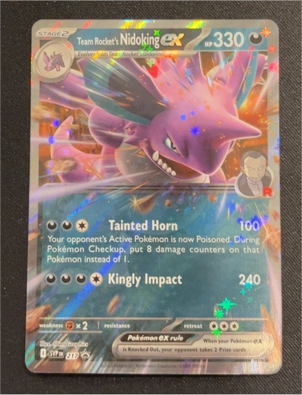 2025 Pokémon TCG Team Rocket's Nidoking ex Black Star Promo #217 — front