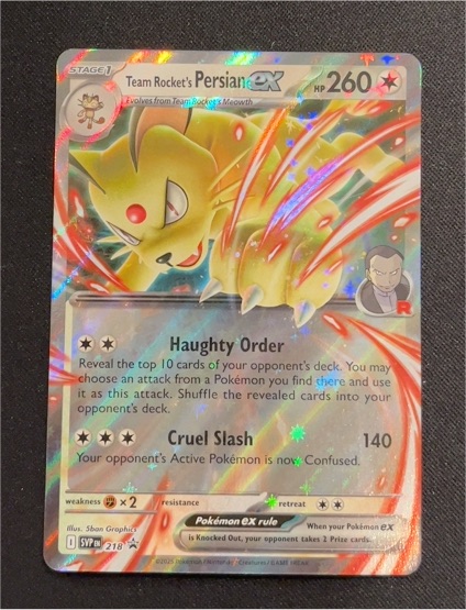 2023 Pokémon Black Star Promo #218 Team Rocket's Persian ex — front
