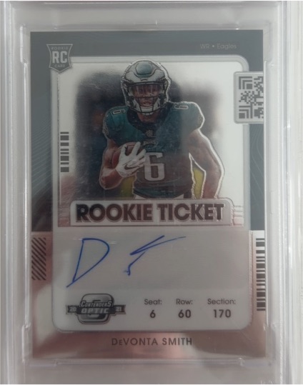 2021 Panini Contenders Optic Rookie Ticket #DeVonta Smith — front