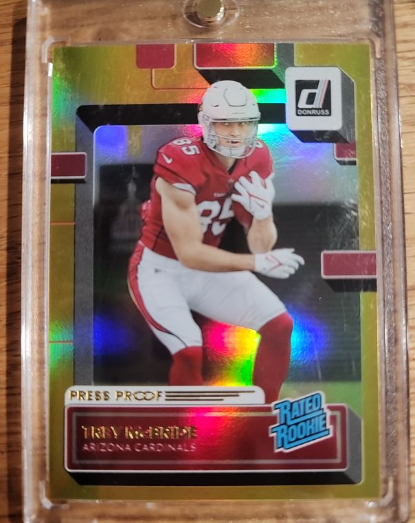 2022 Donruss #337 Trey McBride Press Proof Premium Gold Rated Rookie — front