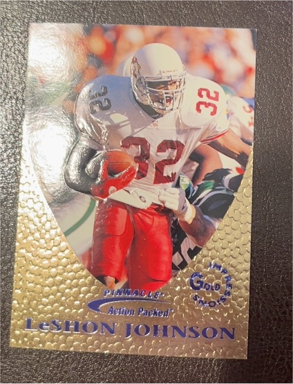 1997 Pinnacle Action Packed Gold #32 LeShon Johnson — front