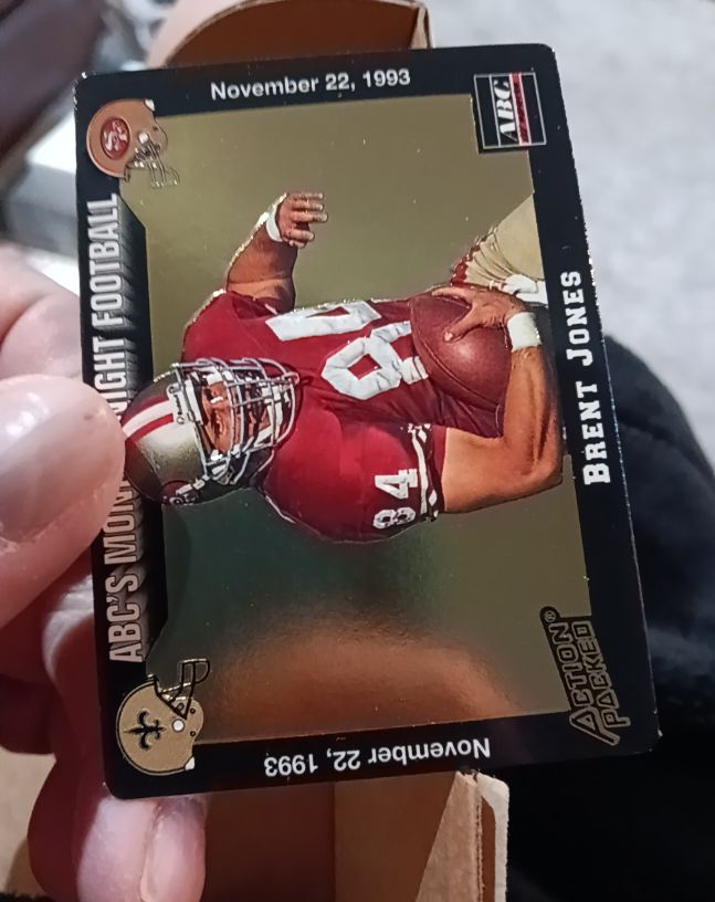 1993 Action Packed Monday Night Football #49 Brent Jones — front