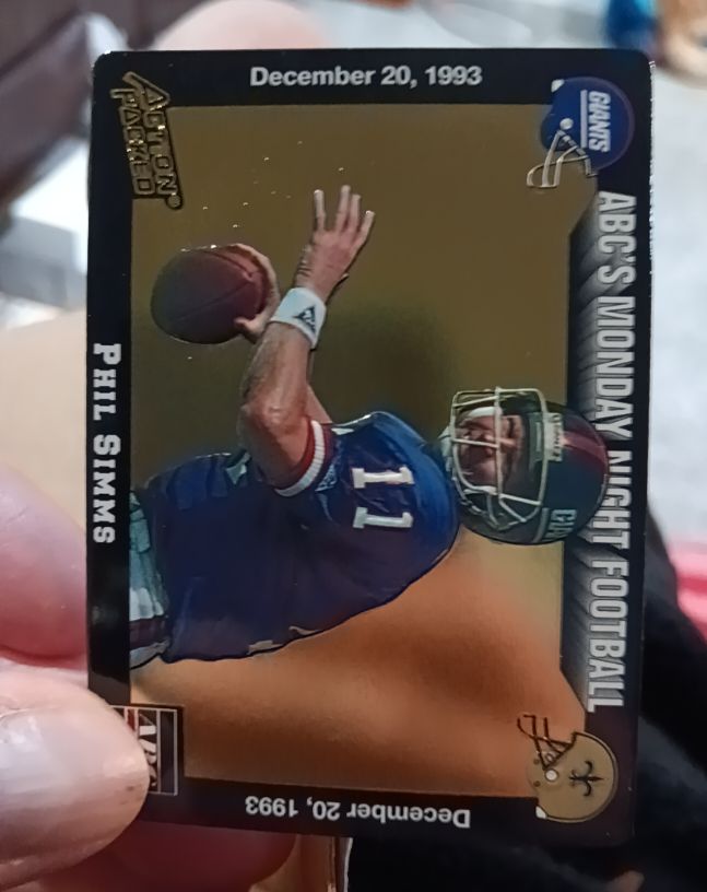 1993 Action Packed Monday Night Football #66 Phil Simms — front