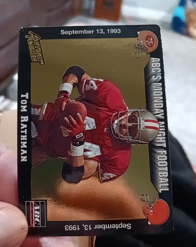 1993 Action Packed ABC's Monday Night Football Tom Rathman — front