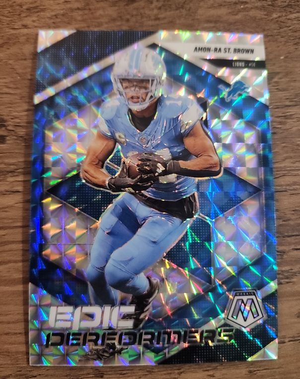 2025 Panini Mosaic #5 Amon-Ra St. Brown Epic Performers — front