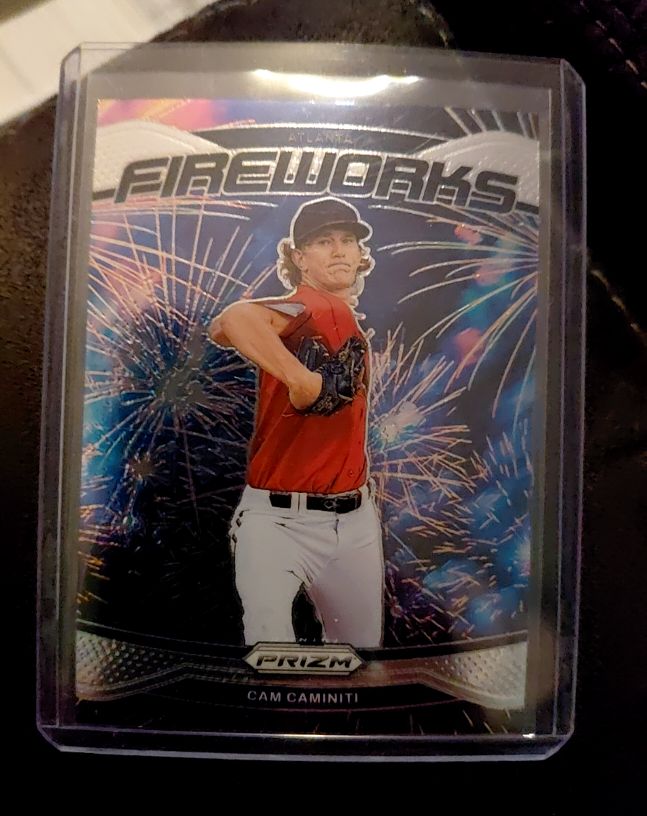 2025 Panini Prizm #24 Cam Caminiti Fireworks — front
