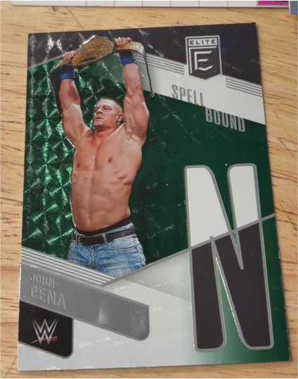 2023 Donruss Elite WWE #14 John Cena Spellbound Green — front
