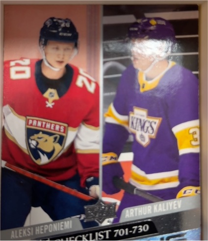 2020-21 Upper Deck Extended Series Young Guns Checklist #730 Aleksi Heponiemi / Arthur Kaliyev — front