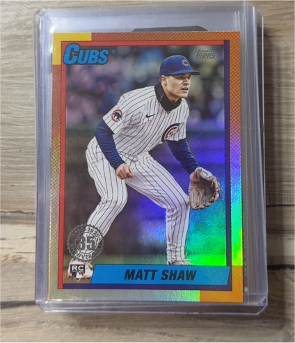 2025 Topps Update #U90-35 Matt Shaw 1990 Topps Baseball 35th Anniversary Cubs — front