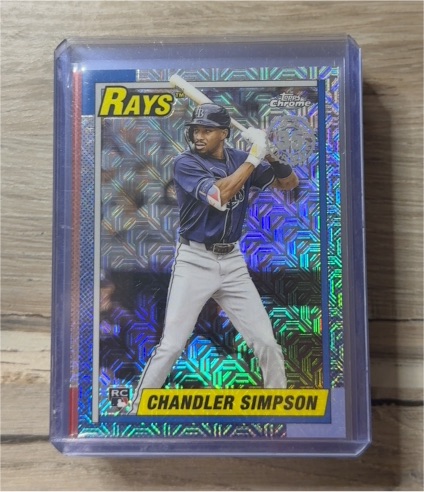 2025 Topps Chrome Update #U90C-27 Chandler Simpson Silver Pack Mojo Refractor RC — front