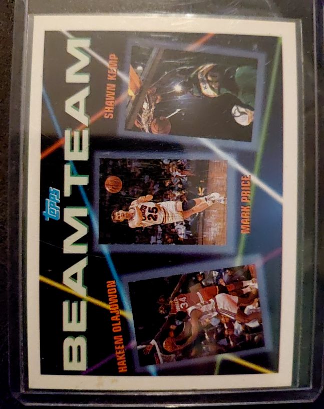 1992-93 Topps Beam Team #5 Hakeem Olajuwon / Mark Price / Shawn Kemp — front