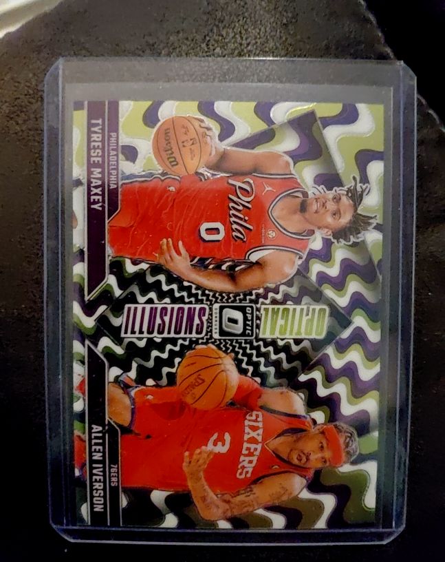 2024-25 Donruss Optic #3 Tyrese Maxey & Allen Iverson Optical Illusions — front