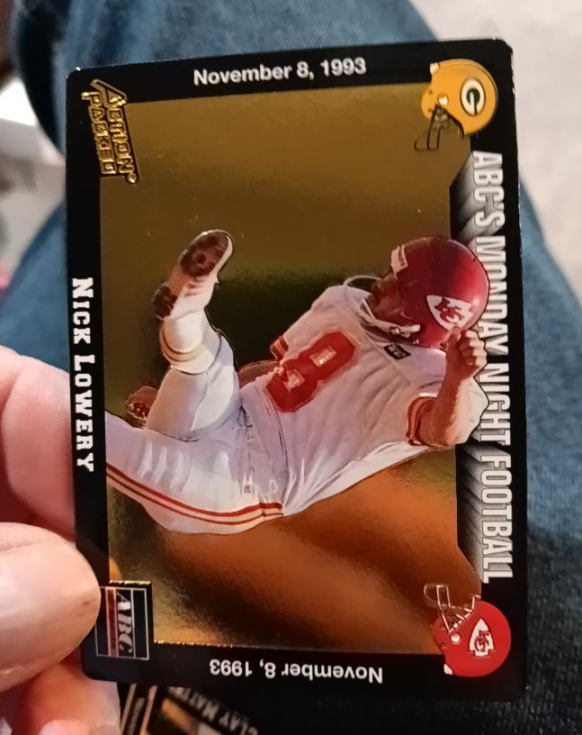 1993 Action Packed Monday Night Football #41 Nick Lowery — front