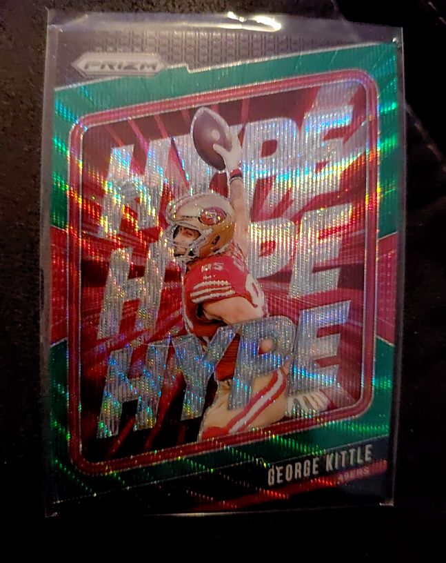 2024 Panini Prizm #8 George Kittle Hype Green Wave Prizm — front