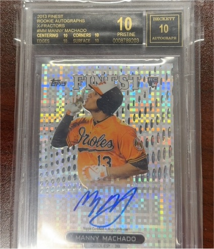 2013 Topps Finest Rookie Autographs #RA-MM Manny Machado — front