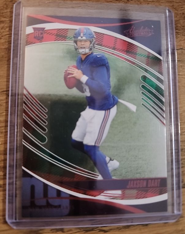 2025 Panini Absolute #137 Jaxson Dart Red and Green Plaid Rookie Card — front