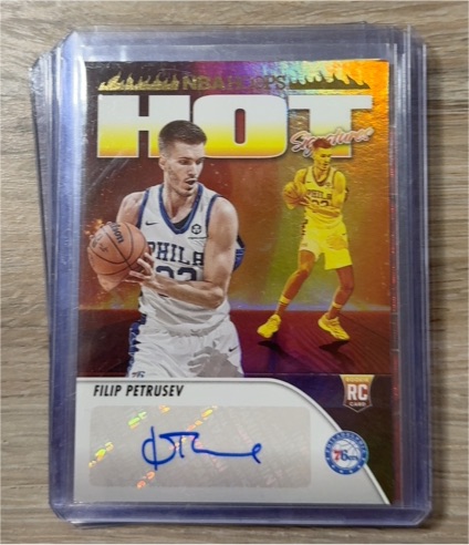 2023-24 Panini NBA Hoops Hot Signatures #HSR-FP Filip Petrusev — front