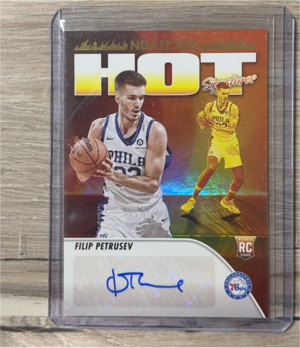 2023-24 Panini NBA Hoops Hot Signatures #HSR-PET Filip Petrusev — front