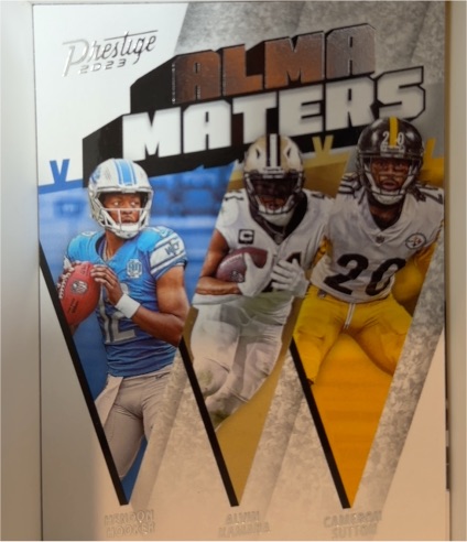 2023 Panini Prestige #AM-23 Alvin Kamara / Cameron Sutton / Hendon Hooker Alma Maters — front