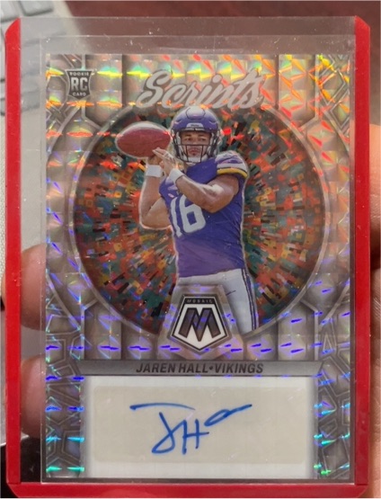 2023 Panini Mosaic Rookie Scripts #RS-JHAL Jaren Hall — front