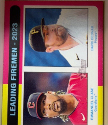 2024 Topps Heritage #313 Leading Firemen Emmanuel Clase / David Bednar — front