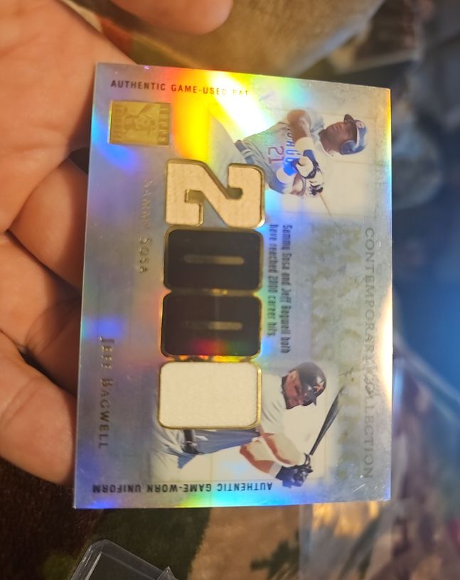 2002 Topps Tribute Matching Marks Jose Canseco / Jeff Bagwell — front
