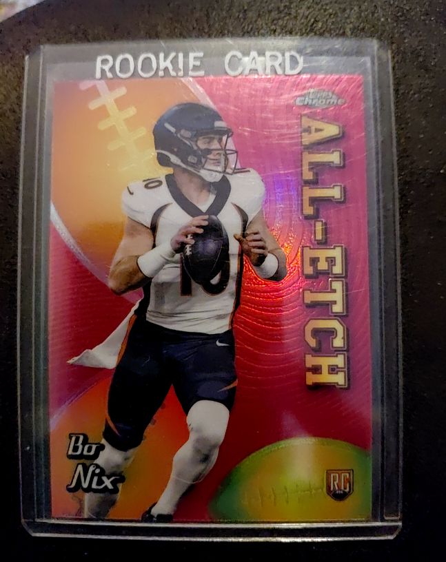 2024 Topps Chrome #CAE-BN Bo Nix All-Etch Rookie Card — front