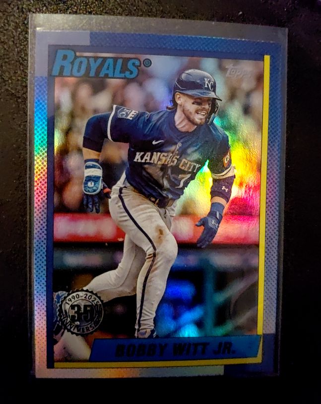2025 Topps Update #U90-31 Bobby Witt Jr. 1990 Topps Baseball 35th Anniversary — front