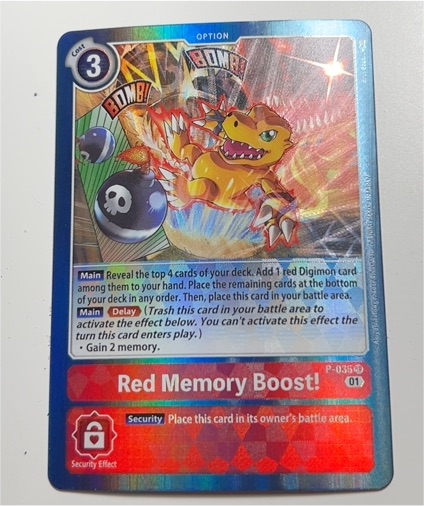 2020 Digimon Card Game P-035 Red Memory Boost! — front