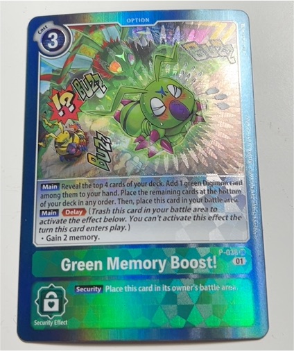 2020 Digimon Card Game Promotion Pack Ver 00 #P-038 Green Memory Boost! — front