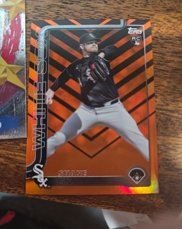 2025 Topps Update #US278 Shane Smith RC White Sox Halloween Orange and Black Foil — front