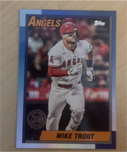 2025 Topps Update #U90-38 Mike Trout 1990 Topps Baseball 35th Anniversary — front