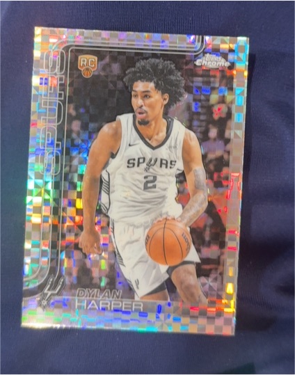 2025-26 Topps Chrome #252 Dylan Harper X-Fractor Rookie Spurs RC — front