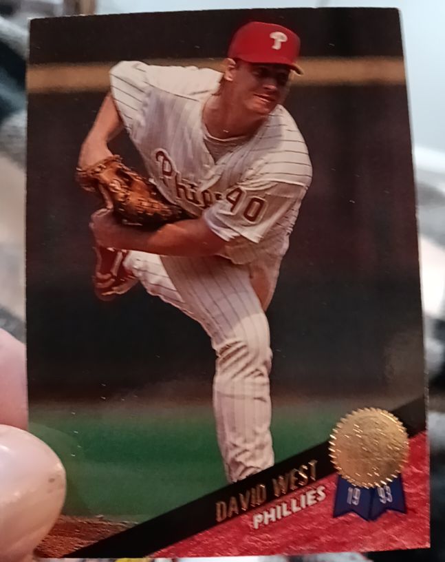1993 Leaf David West Philadelphia Phillies — front