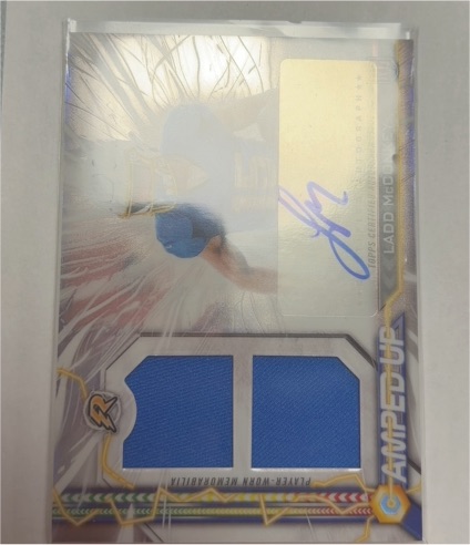 2024 Topps Resurgence Amped Up Ladd McConkey Rookie Dual Patch Auto — front