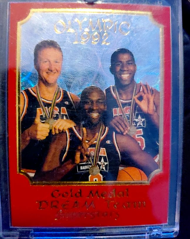 1993 Superstars Gold Medal Dream Team Olympic Michael Jordan Larry Bird Magic Johnson — front